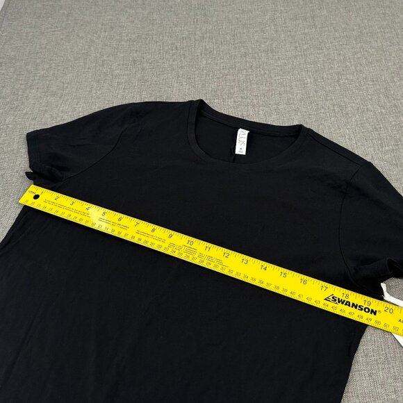 NEW! Women's Stylus Basic Black Shirt medium $36 Cotton Blend Short Sleeve Round - Picture 3 of 9